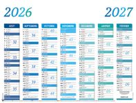 Calendrier Arc-en-ciel - 7 mois par face - 21 x 26,5 cm - Oberthur