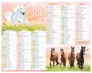 Calendrier Cheval - 6 mois par face - 21 x 26,5 cm - Oberthur