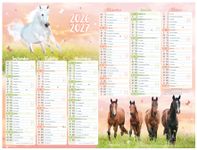 Calendrier Cheval - 6 mois par face - 32 x 42 cm - Oberthur