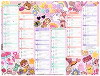 Calendrier Kawai - 6 mois par face - 32 x 42 cm - Oberthur