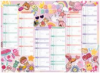 Calendrier Kawai - 6 mois par face - 55 x 40,5 cm - Oberthur