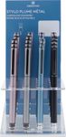 Stylo plume Metallique - 5 couleurs assorties  - Oberthur