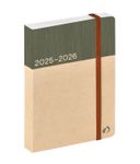 EUROTEXTAGENDA RECYCLÉ ML Arrakis - Kaki - 12x17 cm - avec élastique - Journalier - 12 mois de août à juillet - Quo Vadis
