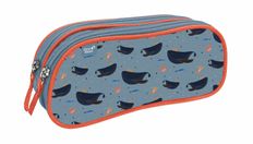 TROUSSE 2 COMPARTIMENTS Animascot - Baleine - 23x10x7 cm
