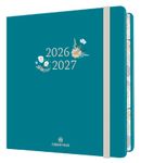 Agenda à élastique Tivoli - 1 semaine sur 2 pages - 16,5 x 16,5 cm - bleu canard - Oberthur