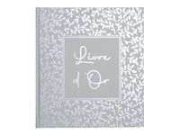Exacompta - Livre d'or 140 pages tranche argent 21x19 Autentik sauge