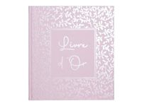 Exacompta - Livre d'or 140 pages tranche argent 21x19 Autentik rose candy