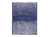 Exacompta - Livre d'or 100 pages tranche argent 27x22cm Japan bleu