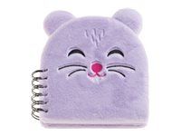 Carnet peluche hamster Back2Fun avec visage brodé - format carré 160 pages lignées papier 80 g/m²