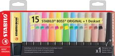 STABILO BOSS ORIGINAL  - Pack de 15 surligneurs - couleurs assorties