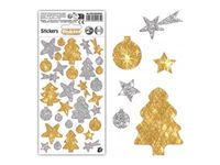 Cléopâtre - Jeu d'adhésifs de décoration - 32 pièces - noël - argent, or - non permanent