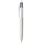 BIC 4 Couleurs Pearl - Stylo à bille 4 couleurs - corps blanc
