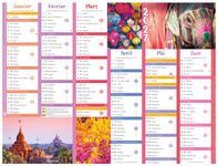 Calendrier Color Story - 6 mois par face - 210 x 265 mm - Oberthur