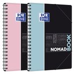 Oxford etudiants - Cahier Nomadbook 195x285 format b5 avec pochettes 3 rabats - 160 pages - Grands carreaux (seyes) - Double spirale - Disponible dans différentes couleurs pastel
