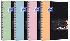 Oxford etudiants - Cahier Nomadbook 240x310 A4+avec pochettes 3 rabats - 160 pages - Petits carreaux (5x5) - Double spirale - Disponible dans différentes couleurs pastel