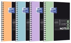 Oxford etudiants - Cahier Notebook 185x250 - 160 pages - Grands carreaux (seyes) - Double spirale - Disponible dans différentes couleurs pastel