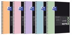 Oxford etudiants - Cahier Notebook 230x297 - 160 pages - Petits carreaux (5x5) - Double spirale - Disponible dans différentes couleurs pastel