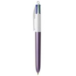 BIC 4 Couleurs Pearl - Stylo à bille 4 couleurs - corps violet