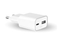 Force Power Lite - Adaptateur secteur - GaN - 30 Wh - PD - 2 connecteurs de sortie (USB, 24 pin USB-C) - blanc
