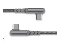 Force Power - Câble USB - 24 pin USB-C (M) incliné pour 24 pin USB-C (M) incliné - 3 A - 2 m - ultra renforcé, USB Power Delivery (60W) - gris