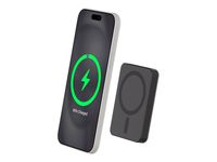 BIGBEN Connected - Banque d'alimentation - magnetic MagSafe wireless, Qi - 5000 mAh - 15 Watt (24 pin USB-C) - noir métal