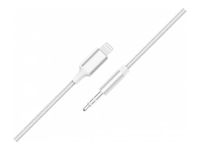 Force Power Lite - Câble audio - Lightning mâle pour mini-phone stereo 3.5 mm mâle - 1.2 m - blanc - câble renforcé
