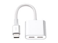 Force Power Lite - Casque/adaptateur de charge USB-C vers USB-C - 24 pin USB-C mâle pour 24 pin USB-C femelle - blanc