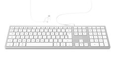 Mobility Lab - Clavier filaire DESIGN pour Mac + 2 HUB USB intégré - Azerty - blanc argenté