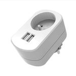 Mobility Lab - Prise murale avec 2 ports USB - blanc