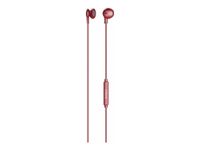 Ryght B-PODS - Écouteurs avec micro - intra-auriculaire - filaire - jack 3,5mm - rouge