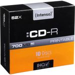 Intenso - 10 x CD-R - 700 Mo (80 min) 52x - surface imprimable par jet d'encre - boîtier CD étroit