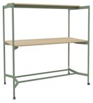 Table Coworking ELKI - L180 - plateau imitation chene clair - pied vert sauge