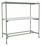 Table Coworking ELKI - L180 - plateau blanc perle - pied vert sauge