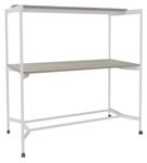 Table Coworking ELKI - L180 - plateau imitation chene gris - pied blanc