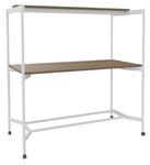 Table Coworking ELKI - L180 - plateau imitation noyer - pied blanc