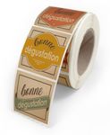 Etiquettes vintage dégustation 4x3,5cm - rouleau de 500 4 modèles assortis