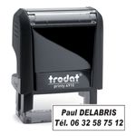 Tampon personnalisé avec 2 lignes - zone d'impression 26 x 9 mm - Trodat Printy 4910 noir