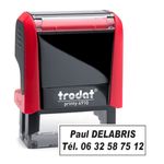 Tampon personnalisé avec 2 lignes - zone d'impression 26 x 9 mm - Trodat Printy 4910 rouge