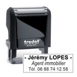 Tampon personnalisé avec 3 lignes - zone d'impression 38 x 14 mm - Trodat Printy 4911 noir