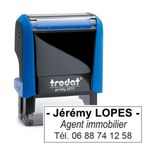 Tampon personnalisé avec 3 lignes - zone d'impression 38 x 14 mm - Trodat Printy 4911 bleu