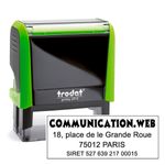 Tampon personnalisé avec 4 lignes - zone d'impression 47 x 18 mm - Trodat Printy 4912 vert
