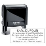 Tampon personnalisé avec 6 lignes de texte - zone d'impression 64 x 26 mm - Trodat Printy 4914 Noir