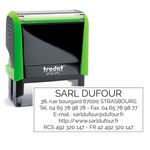 Tampon personnalisé avec 6 lignes de texte - zone d'impression 64 x 26 mm - Trodat Printy 4914 Vert