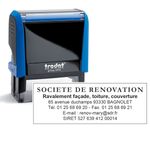 Tampon personnalisé avec 7 lignes de texte - zone d'impression 70 x 25 mm - Trodat Printy 4915 Bleu