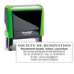 Tampon personnalisé avec 7 lignes de texte - zone d'impression 70 x 25 mm - Trodat Printy 4915 Vert