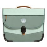 Cartable scolaire Léo - 38 cm - 2 compartiments - kaki - Biopic