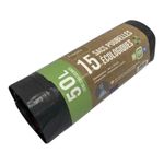 15 sacs poubelles - 50L - liens coulissants