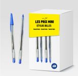 Les Prix Mini - 50 Stylos bille bleu - pointe conique de 1 mm  
