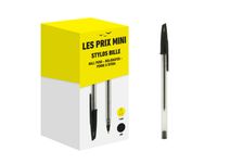 Les Prix Mini - 50 Stylos bille noir - pointe conique de 1 mm  