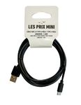 Cable USB 2.0 Tipo-A/Tipo-C - 1,5 m - negro - Prix Mini